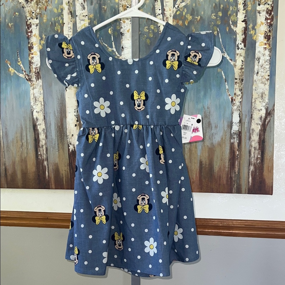 Minnie Mouse Blue Polka Dot Kids Dress